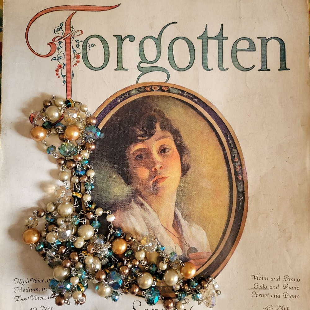 Vintage "Forgotten" Sheet Music with Pretty But Sad Victorian Lady ~ FINAL PRICE